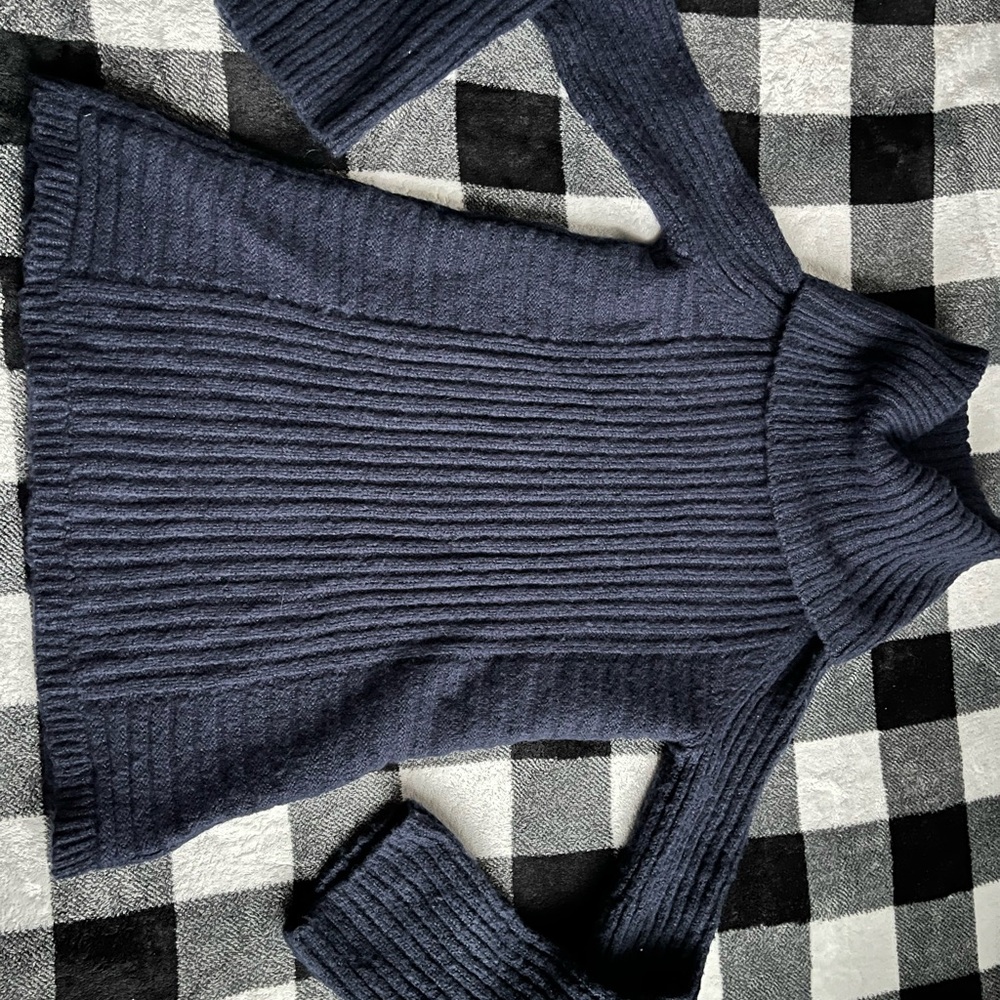 Simply Vera Vera Wang Dark Blue Cowl Neck Sweater